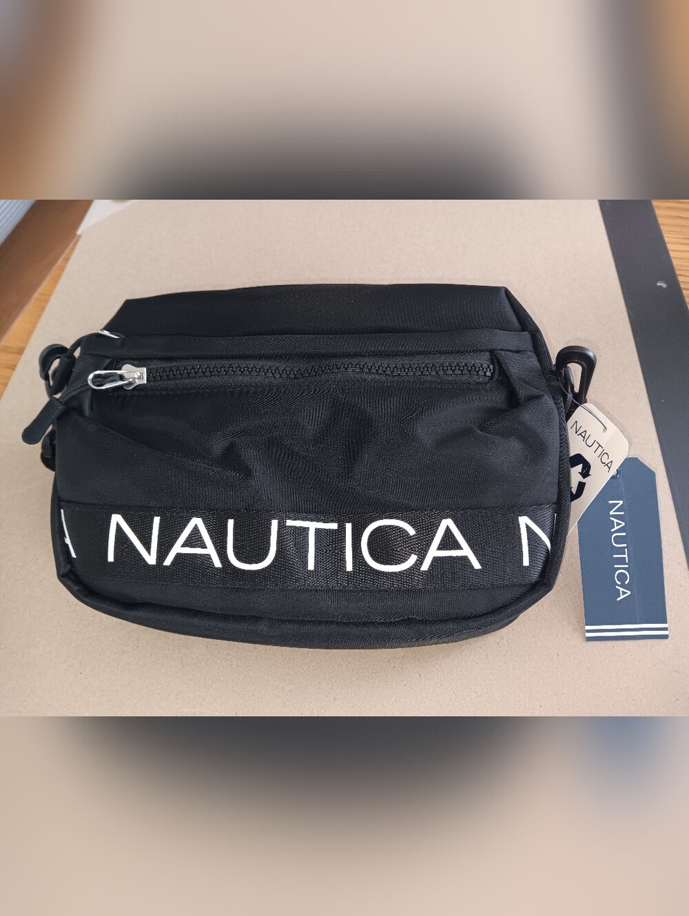 Nautica Black Logo Belt Bag
